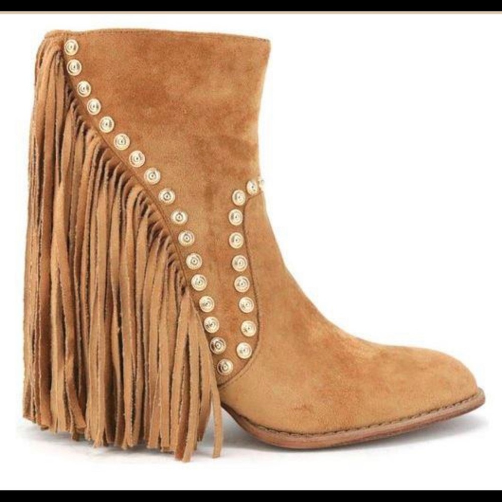 Camel Fringe Bootie NEW